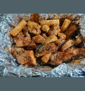  không xương sốt BBQ cay 매콤 순살 바베큐 / boneless chicken with spicy sauce BBQ