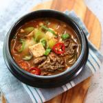 Súp Thịt Bò Nấu Đậu Tương 차돌 된장찌개