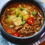 Súp Thịt Bò Nấu Đậu Tương 차돌 된장찌개